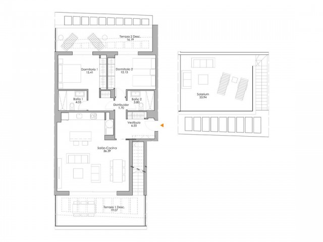 Appartement avec 2 Chambres  à Selwo