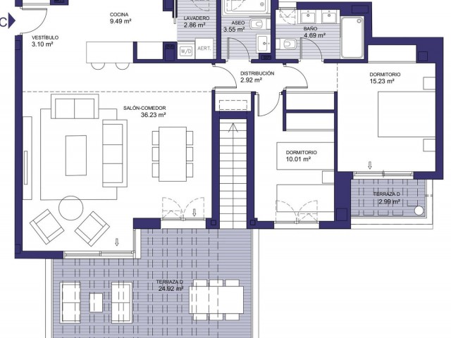 Appartement avec 2 Chambres  à Carvajal
