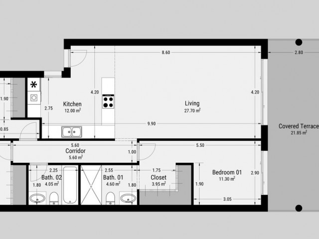 Appartement avec 3 Chambres  à Bel Air